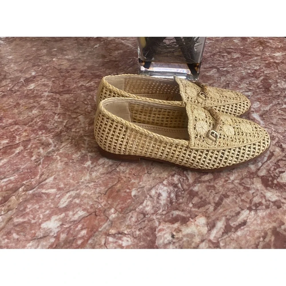 Sam Edelman Women's‎ Lowell Natural/Raffia Loafers Size 6.5 EUC! $160